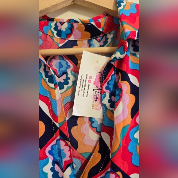 Vibrant Long Sleeve Dress NWT - Picture 3 of 4